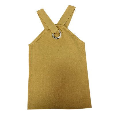 

Women Summer Sexy Fashion Concise Solid Halter Neck Sleeveless Slim Fit Camisole Top