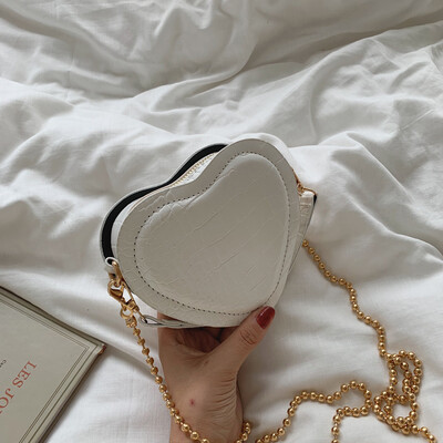 

Tailored Women Alligator Leather heart-shape Crossbody Bag Handle Bag Chain Shoulder Bags