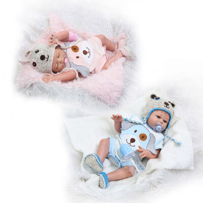 

Ktaxon Realistic Reborn Baby Dolls Boy 20" Full Silicone Body Lifelike Handmade Washable Gift Set for Ages 3