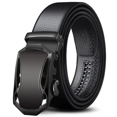 

A large number of spot explosion models black sports car automatic buckle mens belt edging belt custom logo head barking