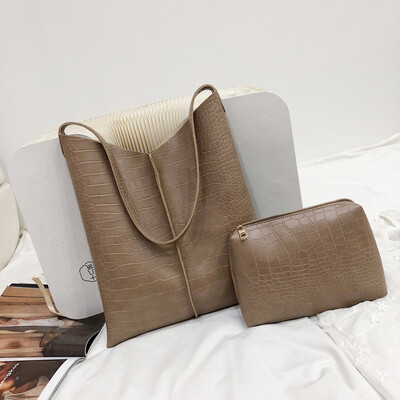 

Tailored 2Pcs Fashion Women Alligator Leather Crossbody Bags Messenger Handle Bag