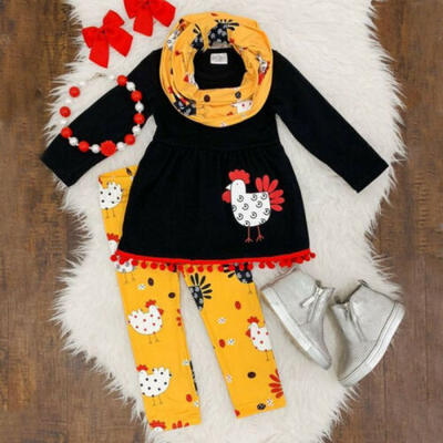

USA Thanksgiving Kids Baby Girls Outfits Clothes T-shirt Tops Dress Long Pants