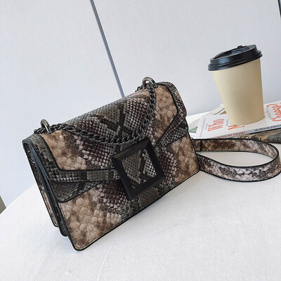 

Tailored Womens Bag Snake Print Shoulder Bag Vintage Crossbody Womens Shoulder Bag