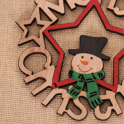 

Christmas Santa Claus Wooden Pendant Ornaments Wood Craft Xmas Decor