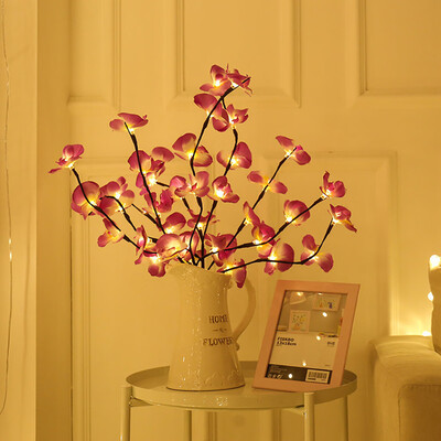 

Gobestart Warm LED Phalaenopsis Flower Lights 20 Bulbs Home Christmas Party Garden Decor