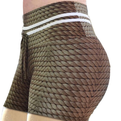 

Tailored Women Summer Casual Weave Print Yoga Pants Ladies Tummy Control Running Shorts