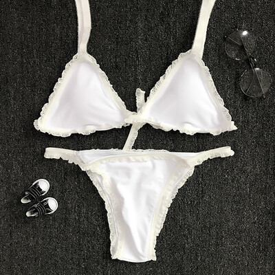 

Roseonmyhand Women Bikini Set Swimwear Push-Up Padded Lace Bra Swimsuit Beachwear