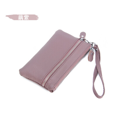 

The first layer of leather key bag 2019 new leather clutch bag Ms Europe&America multi-functional lychee phone bag