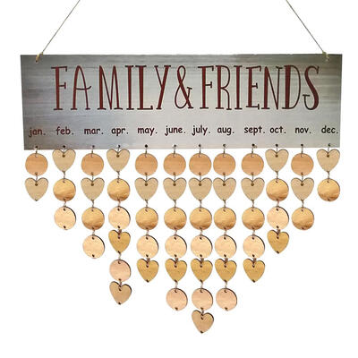 

Wooden Hanging Calendar Birthday Reminder Board Family Date Planner Sign