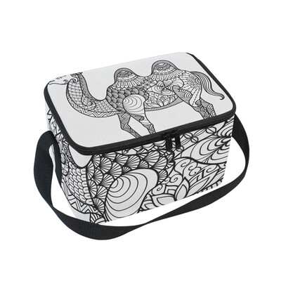 

ALAZA Lunch Box Camel Pattern Insulated Lunch Bag Large Cooler Tote Bagfor Men Women