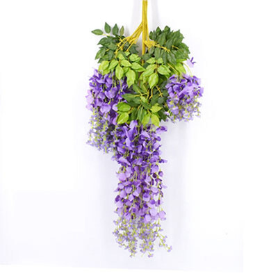

FUNNYBUNNY 361 Feet Artificial Silk Wisteria Vine Ratta Silk Hanging Flower Wedding Decor