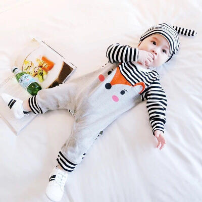 

Newborn Infant Baby Boy Girl Fox Long Sleeve Cotton Romper Bodysuit Jumpsuit