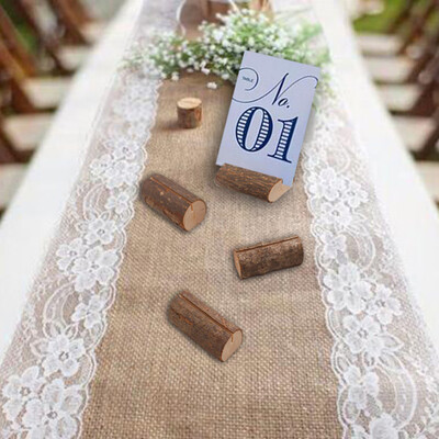 

Gobestart Rustic Wood Place Card Holders Circular Table Numbers Holder Stand Wooden