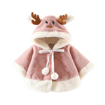 

Baby Girls Jackets Christmas Deer Pattern Cute Hooded Cloak Coat Outerwear