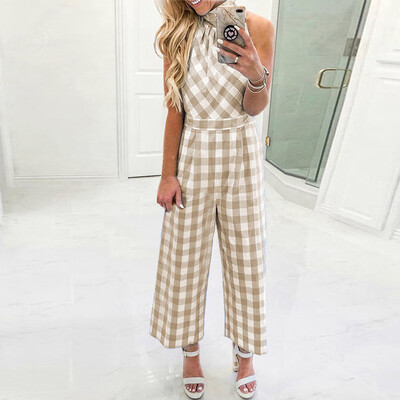 

Starmoon Womens Long Rompers Sexy Striped Casual Wide Leg Loose Playsuit Jumpsuit