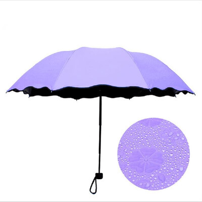

3 Fold Flowering Manual Umbrella Rain Windproof Sunscreen Magic Flower Dome Ultraviolet-proof Folding Parasols Sunny Rainy Umbrell