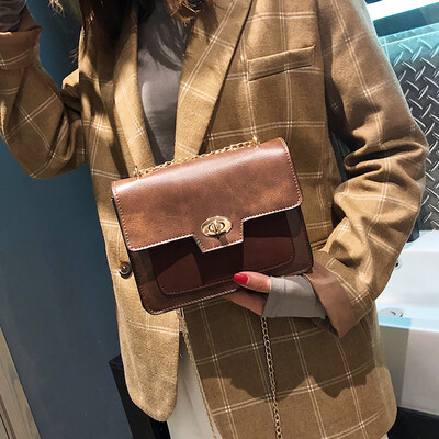 

Tailored Women Vintage Messenger Bag Chain One Shoulder Square Bag
