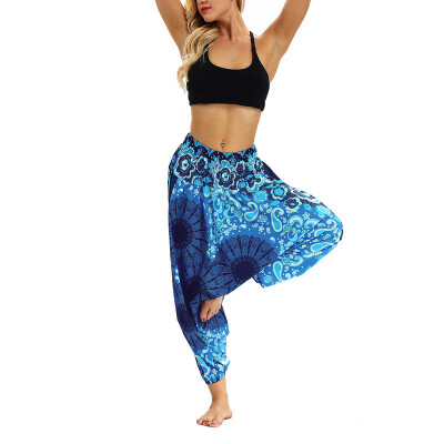 

Boho Women Loose Baggy Gym Yoga Pants Ladies Floral Print Lantern Long Trousers