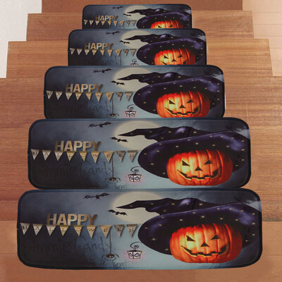 

Toponeto Halloween 1Set StepBasic Non-Slip Coral Fleece Resistant Carpet Stair Mat
