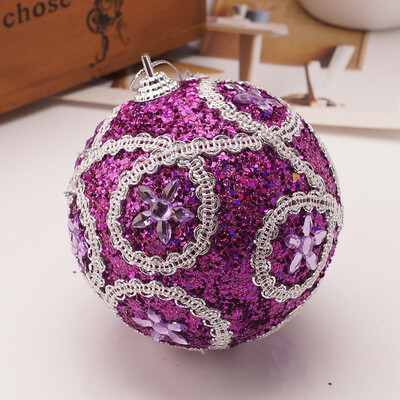 

Tailored Christmas Rhinestone Glitter Baubles Ball Xmas Tree Ornament Decoration 8CM