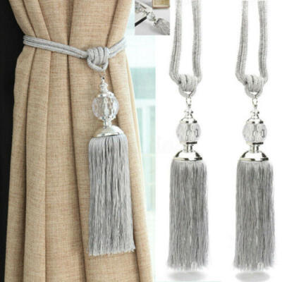 

Curtain Tie Backs Pair of Household Solid color Crystal Ball Curtain Tie Backs