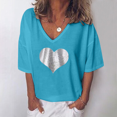 

Starmoon Women Summer Short Sleeve Loose Casual Plus Size Solid Color T-shirt