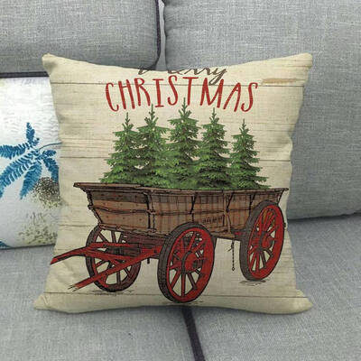 

18X18&quot Merry Christmas Liene Pillowcase Xmas Gift Designed Throw Pillow Case Cover Cushion Home Sofa Decor