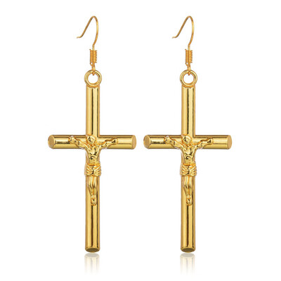 

New Gold Copper CZ Zircon Christian Crosses Pendant Necklace For Women Beautiful Fashion Chains Crucifix Dangle Choker Necklaces