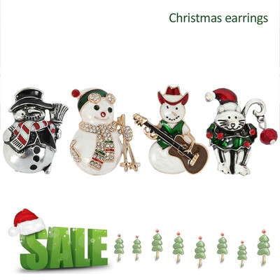 

Chic Stylish Drip Glaze Enamel Brooch Snowman Brooch Jewelry Diamond Brooch Christmas Gifts
