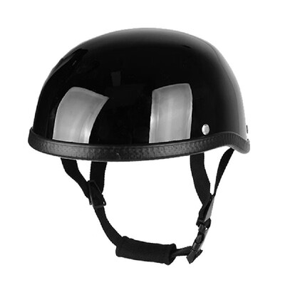 

Retro Style Motorcycle Half Helmet ABSCotton Plastic Cap- Bright Black for Motorcyclist Biker RidderOne SizeUniversal Washable