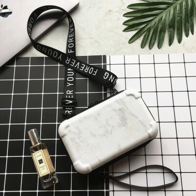 

Lovevook women handbag fashion crossbody bag for for ladies 2019 mini luggage make up bag for travel shoulder bags clutch Marble