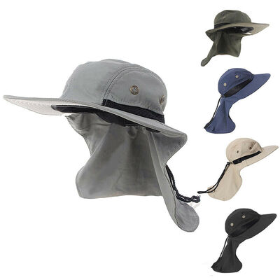 

Unisex Boonie Snap Hat Brim Ear Neck Cover Sun Flap Cap Visor Fishing Hiking