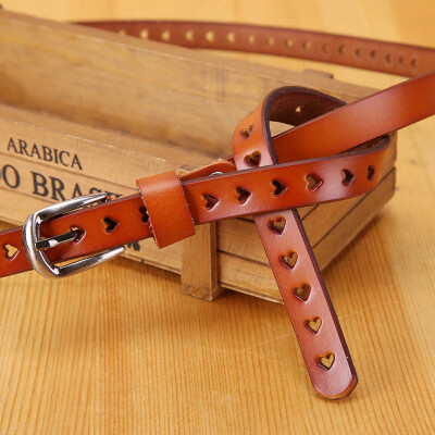 

New ladies leather punching hollow leather pin buckle belt belt fashion wild belt women