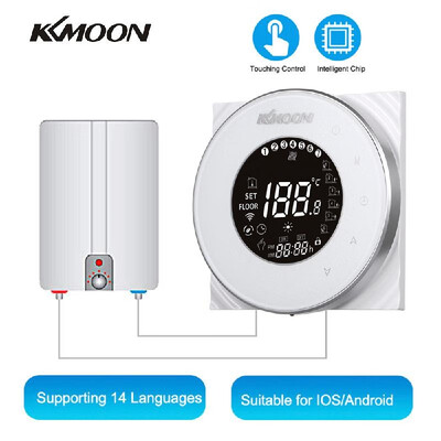 

KKmoon Digital WaterGas Boiler Heating Thermostat with WiFi Connection & Voice Control Energy Saving AC 95-240V 5A Touchscreen LC