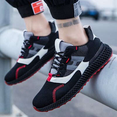

Mens casual running shoes flying woven breathable mesh shoes wild fashion tide shoes