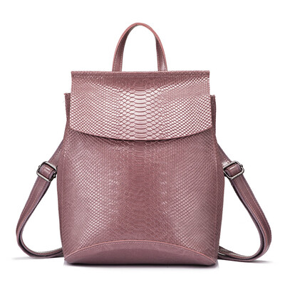 

REALER women backpack split leather school bag for girls teenagers multifunctional travel backpack ladies embossing shoulder bag