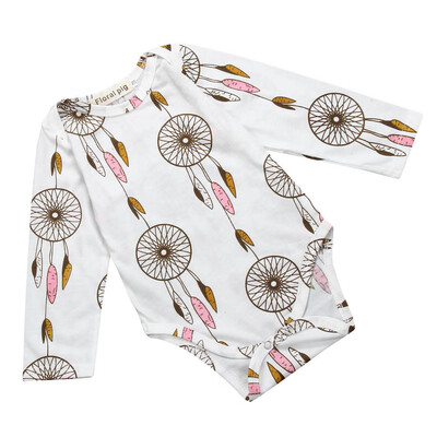 

Newborn Infant Clothes Baby Boy Girl Top Colourful Print Romper Outfits Jumpsuit