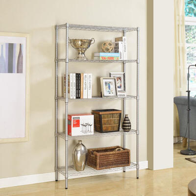 

5-Tier Steel Wire Metal Shelving Adjustable Steel Heavy Duty Storage Unit Shelf