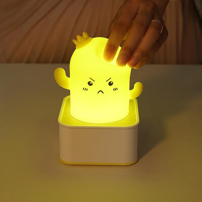 

USB charging colorful remote control cactus silicone night light childrens bedroom bedside night pat light atmosphere lamp
