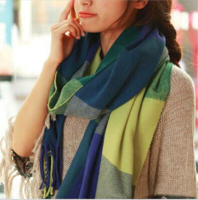 

Womens Fashion Winter Long Soft Plaid Warm Cashmere-like Tartan Shawl Scarf