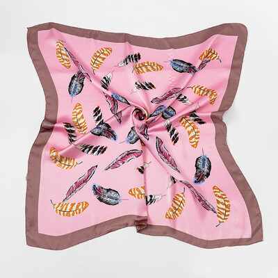 

Spring&summer new ladies Korean version of the decorative square scarf silk print feather scarves professional wild small scarf
