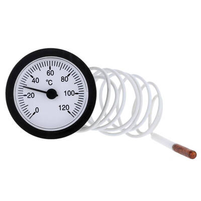 

52mm Dial Thermometer Capillary Temperature Gauge with 115m Sensor 0-120 Degree Centigrade for Measuring Water Liquid