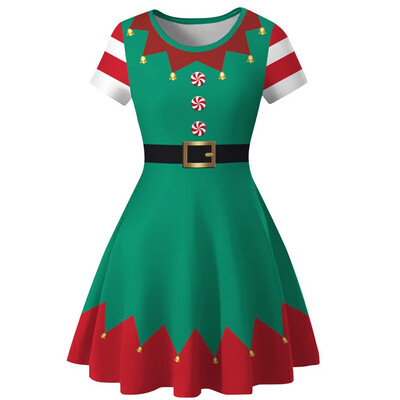 

Tailored Women Snowman Christmas Red 1950s Notes Print Vintage Costume Swing Party Dress