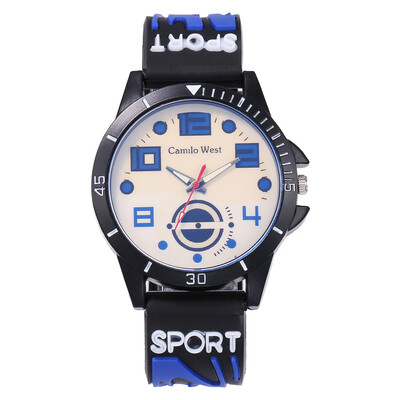 

New hot mens sports silicone watch student casual outdoor quartz watch mens section