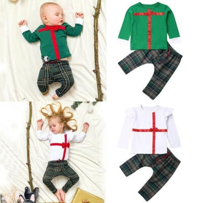 

Sweatshirt Christmas Long Sleeve Tops Pants Outfits Toddler Kids Baby Girls Boys Clothes Set