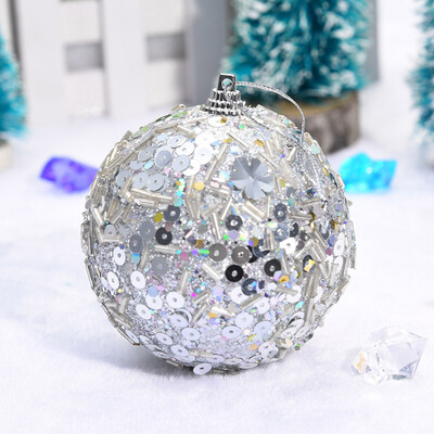 

〖Follure〗Christmas Rhinestone Glitter Baubles Balls Xmas Tree Ornament Decoration 8CM