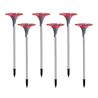 

6pcsset LED Solar Lamp Flower Shaped Outdoor Lawn Courtyard Lantern Light