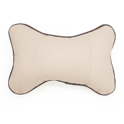 

Factory direct four seasons universal Danny leather car headrest neck pillow red wine embroidered bone pillow car headrest Dark gr