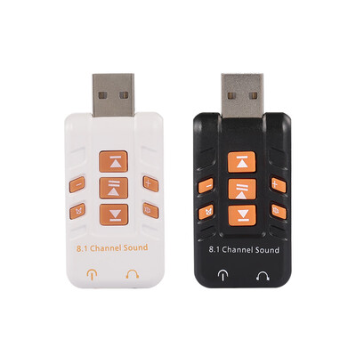 

USB81 External Sound Card USB to Jack 35mm Headphone Microphone Audio Adapter for Laptop HeadsetWhite