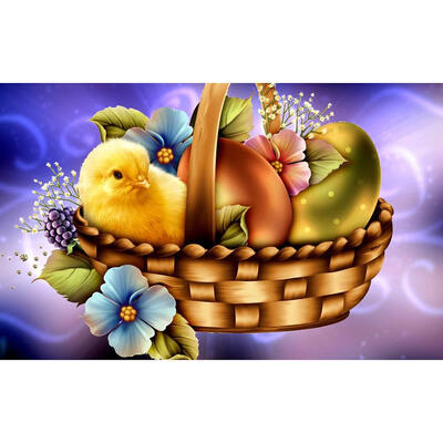 

5D DIY Full Drill Diamond Painting Easter Chick Cross Stitch Embroidery
